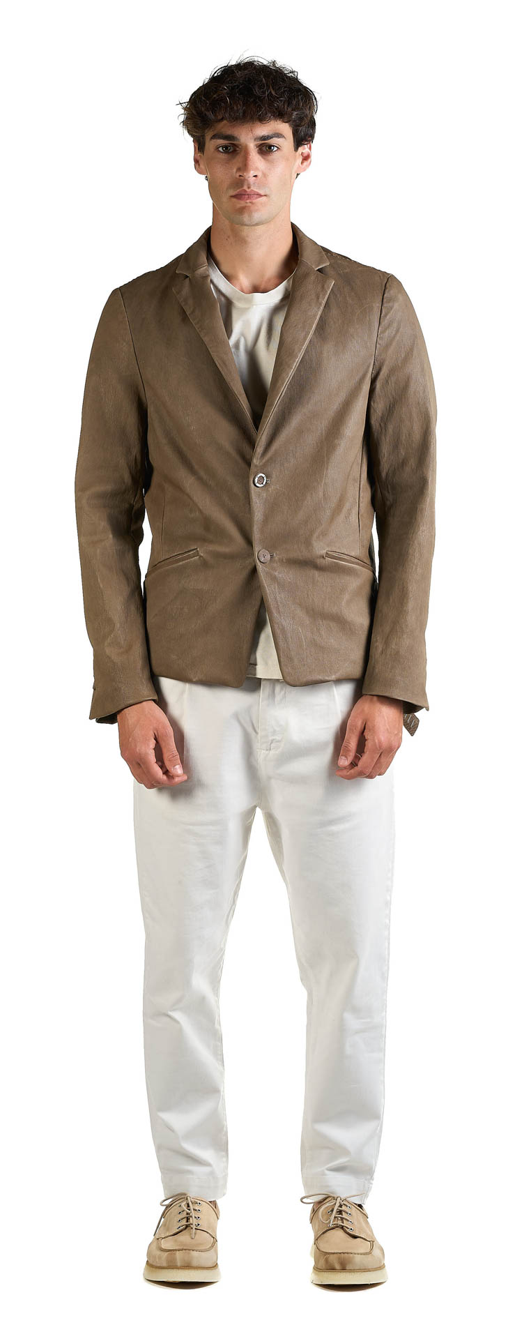 DANIELE BASTA LEATHER AND SILVER JACKET
